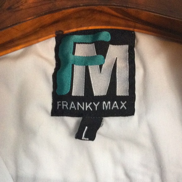 Franky Max white casual short sleeves button down shirt size L - Picture 3 of 3